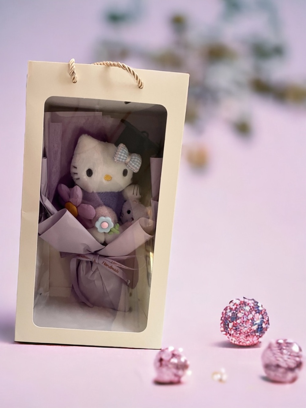 Hello Kitty Purple Plush Bouquet Graduation Gift Set